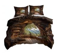 Espacio Fantasía Librería Juego de Funda Nórdica 3 Piezas para Niños y Adultos, Ropa de Cama en Microfibra - Funda Nórdica con Cremallera y 2 Fundas de Almohada, 135 x 200 cm, Amarillo