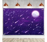 Espacio Feliz Telón de Fondo púrpura Outer Space Theme Party Supplies 6x4ft Galaxy Morado Starry Telón de Fondo Cove para Star Them Cumpleaños Galaxy Planet Fiesta Photo Booth Telón de Fondo