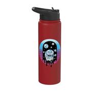 Espacio gato astronauta planetas cósmicos estrellas aventura Stainless Steel Insulated Water Bottle