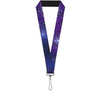 Espacio Ultraterrestre morado azul brillante estrellas Lanyard