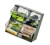 Espaciosa bolsa de café de escritorio, caja de almacenamiento a prueba de vueltas, organizador eficaz de té, café, cocina, estante multifuncional para té