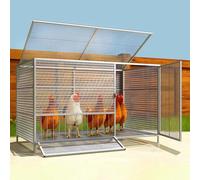 Espaciosa conejera para uso en interiores y exteriores, jaulas de cobayas con bandeja de residuos extraíble, diseño de tractor de pollo ventilado para conejos, pollos pequeños, codornices, patos