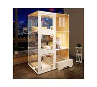 Espaciosa jaula para gatos con caja de arena integrada, recinto interior seguro para una cómoda casa de gato
