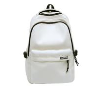 Espaciosa mochila de campus con bandas acolchadas gruesas, componente de nailon resistente al desgarro, múltiples bolsillos para suministros escolares, práctica mochila escolar diaria, blanco, Talla