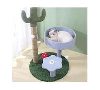 Espaciosa torre de cactus para gatos, perchas de felpa y postes para rascar, árbol trepador estable para interiores, acogedor condominio para gatos con diseño brillante, perfecto para jugar y