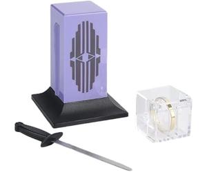 Espada a través del anillo dentro del ataúd (cuchilla de cristal) Trucos de magia Espada penetrante Magia de cerca Ilusiones Trucos Mental Props