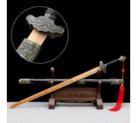 Espada China de Tai Chi hecha a mano,hoja de bambú natural,espadas rectas de madera con vaina,espada de 102 cm para artes marciales,cosplay,regalos,coleccionismo,decoración,accesorios de actuación