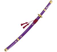 Espada de anime de bambú para cosplay - réplica de Katana japonesa de madera, modelo One Piece Enma Zoro Lila - 107 cm