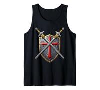 Espada de caballero con cruz para caballeros medievales Ren Faire Joust Camiseta sin Mangas
