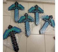 Espada de espuma Minecraft de 30~45cm, azul, morado, gris, hacha, pala MC, pico de diamante, espada amarilla, juguete EVA My World para actividades al aire libre y cosplay pickaxe 5