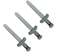 Espada de espuma - Paquete de 3 - Espada de espuma gris de 45 cm de largo con protector cruzado, para adultos, hombres, mujeres, niños, niñas, cruzados, caballero medieval, accesorio de disfraz