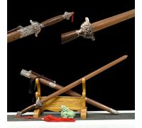 Espada de Tai Chi Hecha a Mano Real de 102 cm,Espada Madera sándalo Natural,con Vaina Madera Maciza Bokken,para Entrenamiento de Kendo,práctica de esgrima,Ejercicios matutinos y Entrenamiento Samurai