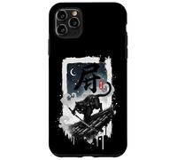 Espada Katana Samurai Ninja para Techo de Gatito Negro, Arte japonés Carcasa para iPhone 11 Pro MAX