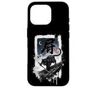 Espada Katana Samurai Ninja para Techo de Gatito Negro, Arte japonés Carcasa para iPhone 16 Pro