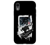 Espada Katana Samurai Ninja para Techo de Gatito Negro, Arte japonés Carcasa para iPhone XR