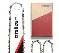 Espada profesional Tallox y 3 cadenas de sierra Tallox, medio cincel de 0,325 pulgadas, 1,3 mm, 67 TG, para espada de 40 cm, compatible con Stihl