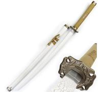 Espada samurái de madera, bokken de entrenamiento curvado con vaina, accesorio Katana para cosplay, exhibición y decoración de colección