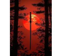 Espada SamuráI Diamond Painting, 5D Diamond Painting Adultos Sol, DIY Manualidades Adultos Kit Punto de Cruz, Cuadro Diamantes Cristal Bordado, Decoración Hogar, Regalo Mujer 100x130cm Q-2596