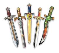 Espadas de Juguete para Niños, Pack de 5 - Fantasía Medieval, 3+ Años | 5 Espadas de Espuma con Diseños de Dragón, Vikingo, Pirata, Rey León y Príncipe | Disfraces, Juego de Rol y Batallas