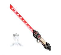 Espadas iluminadas 2 en 1 con doble sable, sonido Fx y cable de carga USB C, espadas de luz recargables, mango telescópico para guerreros de guerra de galaxia, regalo de fiesta de Halloween, regalo de