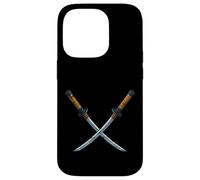 Espadas Katana Samurai Cruzadas Carcasa para iPhone 14 Pro