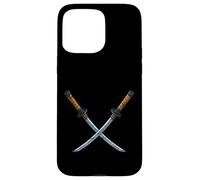 Espadas Katana Samurai Cruzadas Carcasa para iPhone 15 Pro Max