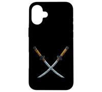 Espadas Katana Samurai Cruzadas Carcasa para iPhone 16 Plus