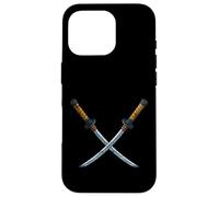 Espadas Katana Samurai Cruzadas Carcasa para iPhone 16 Pro