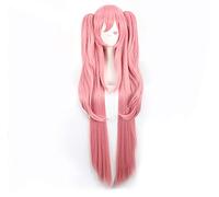 ESPADE Cosplay Wig Anime Seraph of The End Owari No Seraph Krul Tepes 100cm Largo Rosa Desmontable coletas Pelo Halloween Fiesta Disfraz Cosplay Peluca