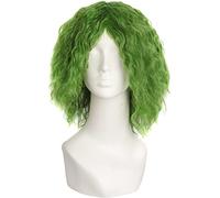ESPADE Cosplay Wig BatmanThe Dark Knight Comics Heath Ledger Joker Cosplay Peluca Hombres Rizado Verde Resistente al Calor Pelucas de Pelo sintético + Gorro de Peluca
