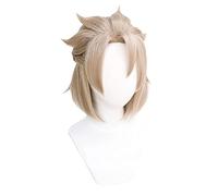 ESPADE Cosplay Wig Genshin Impact Albedo Cosplay 35cm Lino Corto Resistente al Calor Pelo sintético Fiesta de Halloween Anime Cosplay Pelucas