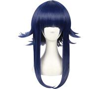 ESPADE Cosplay Wig Hyuga Hinata Cosplay Negro Azul Capas Cortas Fibra Resistente al Calor Peluca Halloween Fiesta Disfraz Peluca