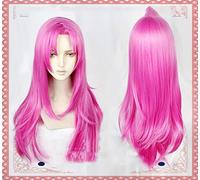 ESPADE Cosplay Wig JoJo's Bizarre Adventure Diaboro 80 cm Largo Rosa Rojo Cosplay Peluca