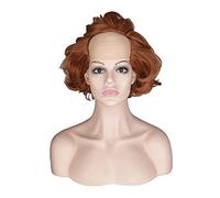 ESPADE Cosplay Wig Joker Cosplay película Stephen King'S It Pennywise Payaso Naranja Pelo sintético Rizado Corto el Payaso Pennywise Pelucas for Fiesta de Halloween