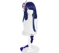ESPADE Cosplay Wig Juego Genshin Impact Shogun Mujer 100 cm Largo Graident Púrpura Trenzado Pelo sintético Pelucas Fiesta de Halloween Juego de rol Pelucas