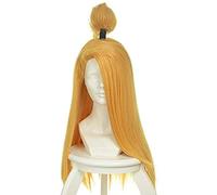 ESPADE Cosplay Wig Peluca de Disfraz de Cosplay de Pelo sintético Resistente al Calor de Estilo Dorado de 65cm de Largo de Anime Deidara