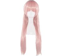 ESPADE Cosplay Wig Peluca for 75 cm Wotaku ni Koi WA Muzukashii Otaku Momose Narumi Cosplay Pelucas Peluca de Pelo sintético Largo Naranja Rosa + Gorro de Peluca + Horquilla de Lazo WigandHairpin