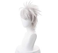 ESPADE Cosplay Wig Peluca for Anime Ninja Hatake Kakashi Cosplay Peluca Plata Blanco Corto Resistente al Calor Pelucas de Pelo sintético + Diadema + máscara M Peluca ( Color : Wig )