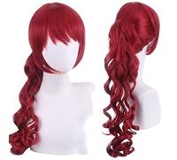ESPADE Cosplay Wig Peluca for Halloween Moda Fiesta de Navidad Vestir Peluca Persona 5 The Royal P5R Yoshizawa Kasumi Cos Peluca Roja Pelo Largo Ligeramente Rizado