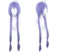 ESPADE Cosplay Wig Sin Trabajo reencarnación Mushoku Tensei Cosplay Anime Azul Mujeres Hombres Roxy Migurdia Doble Trenza Maid Peluca de Pelo sintético