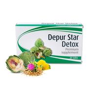 Espadiet Depur Star Detox - Desintoxicación del Organismo - Salud Hepática - Dietas Depurativas - Con Rábano negro, Alcachofera, Diente de león, Cardo Mariano, Desmodium, Colina - 20 Viales de 10ml