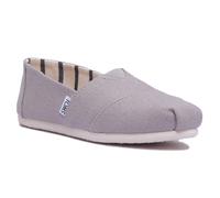 Espadrilles De Lona Clásicas Para Mujeres Toms En Gris Talla UK 3 - 8