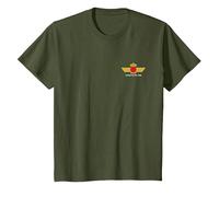 [Espalda] Camiseta Ejercito del Aire Español Militar Hombre Camiseta, Niños, Verde Oliva, 12 años