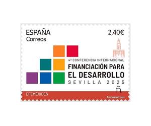España 2025 4ª Conferencia Internacional Financiación para el Desarrollo Sello Correo