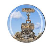 España 3D Lanzarote Refrigerador Imán de Cristal Imán de Cristal de Cristal Turista Recorrido Colección de Recuerdo Regalo Etiqueta Magnética Decoración de la Cocina del Hogar