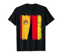 España Alemania Media Bandera Patrimonio Alemán Español Camiseta