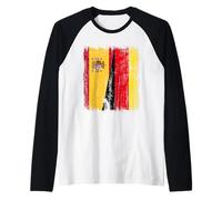 España Alemania Media Bandera Patrimonio Alemán Español Camiseta Manga Raglan