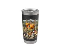 España Aragón España Travel Culture Bandera Regional Vaso térmico de acero inoxidable de doble pared