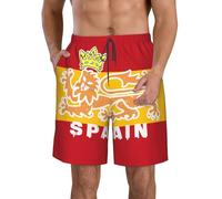 España Bandera Española León Vintage Hombre Traje De Baño Ligero Bermudas Cortos Forro De Malla Cortos De Natación 3XL