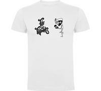 España Camiseta Blanca con Logotipo de Fito y Fitipaldis Hombre 100% Algodón Tallas S M L XL XXL Mangas Cortas (L)